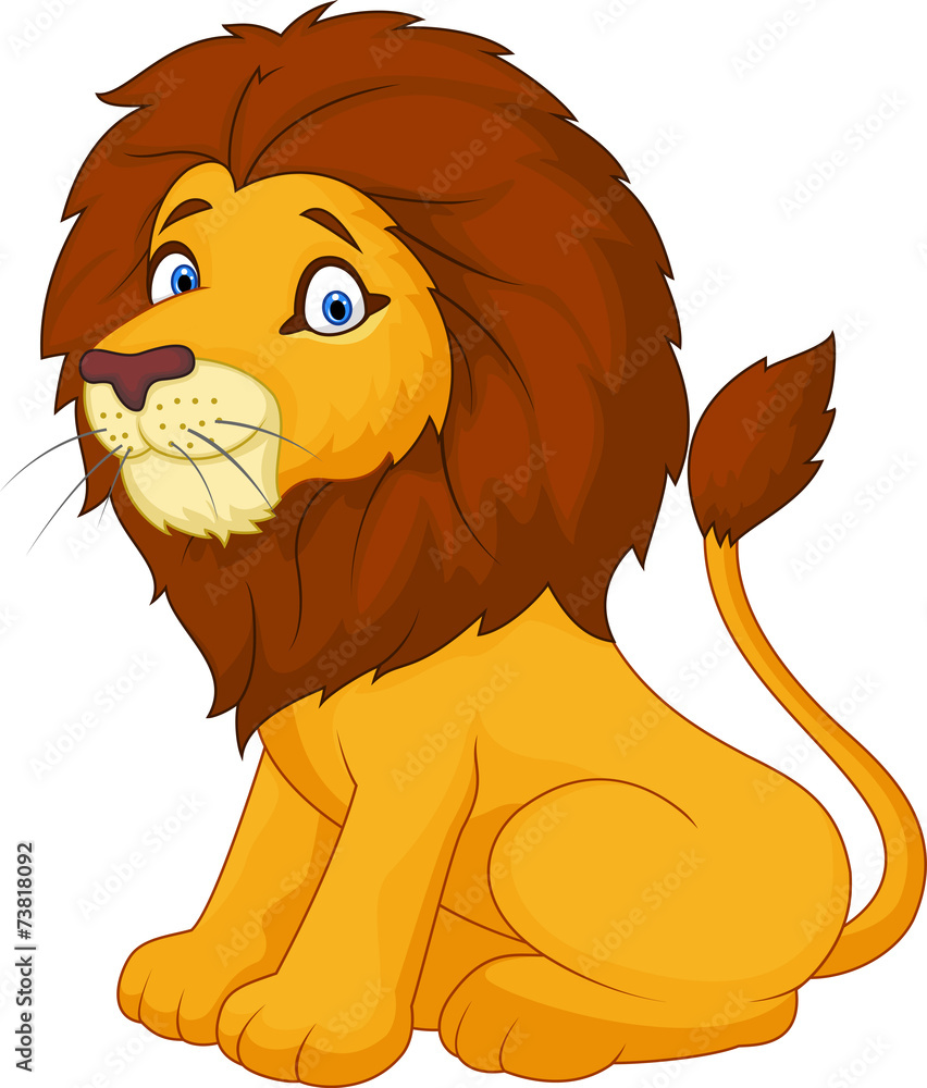 Fototapeta premium Cute cartoon lion