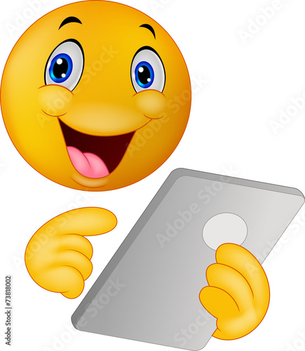 Emoticon smiley using tablet
