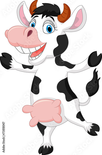 Happy cartoon cow