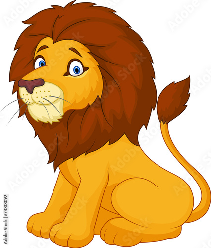 Fototapeta Naklejka Na Ścianę i Meble -  Cute cartoon lion
