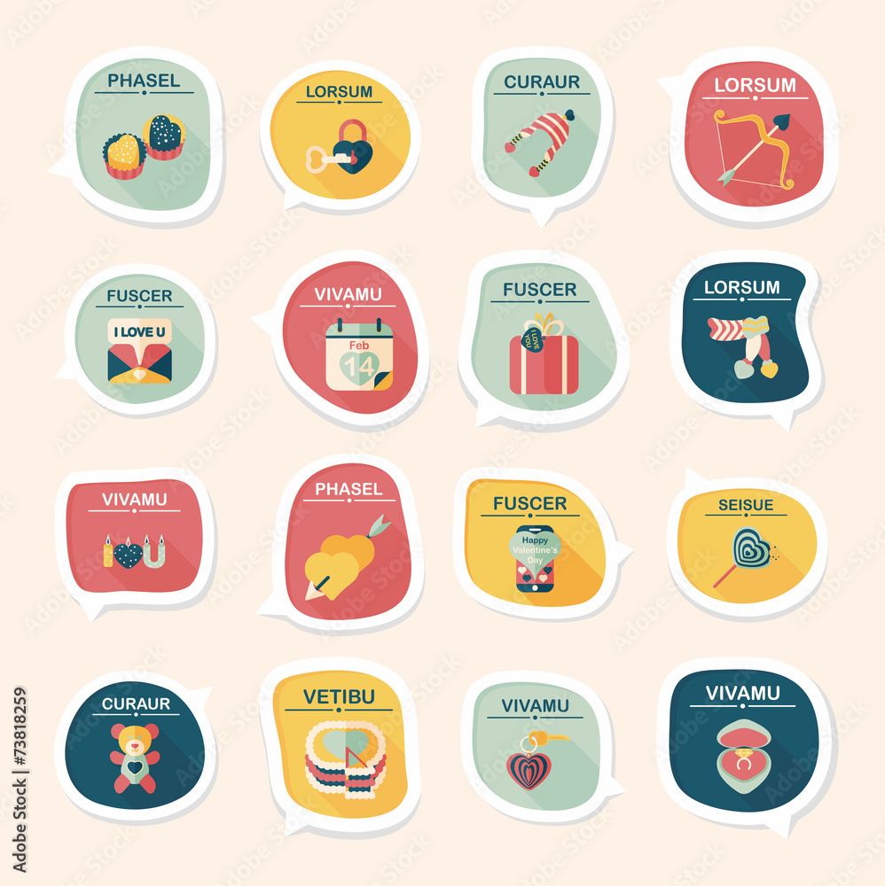 Valentine’s Day speech bubble banner flat design background se Valentine’s Day speech bubble banner flat design background se