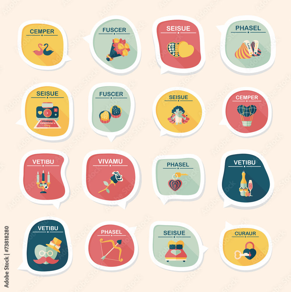 Valentine’s Day speech bubble banner flat design background se Valentine’s Day speech bubble banner flat design background se