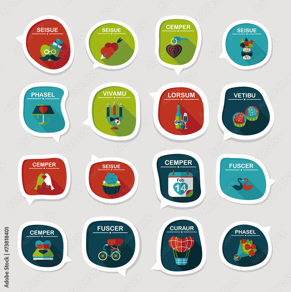 Valentine’s Day speech bubble banner flat design background se Valentine’s Day speech bubble banner flat design background se