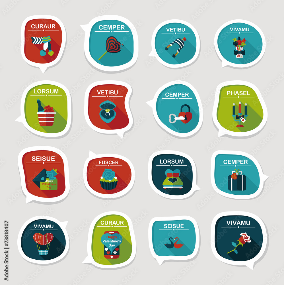Valentine’s Day speech bubble banner flat design background se Valentine’s Day speech bubble banner flat design background se