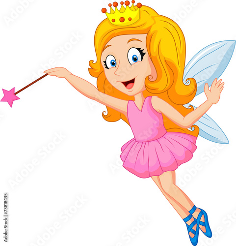 Cartoon fairy with magic wand