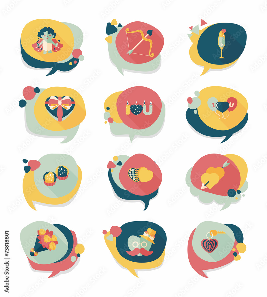 Valentine’s Day speech bubble banner flat design background se Valentine’s Day speech bubble banner flat design background se