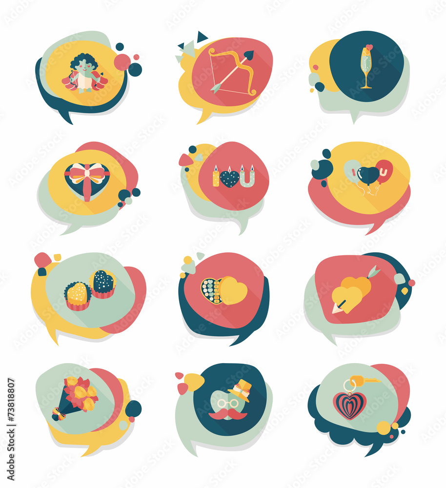 Valentine’s Day speech bubble banner flat design background se Valentine’s Day speech bubble banner flat design background se