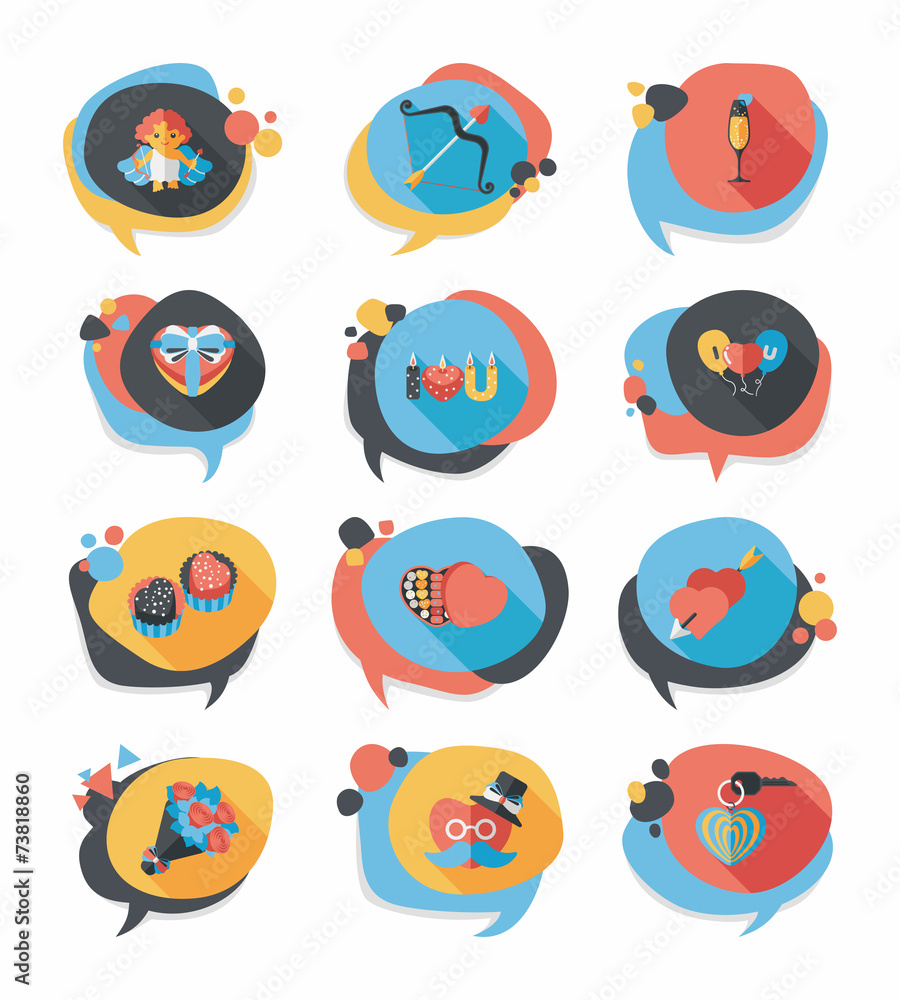 Valentine’s Day speech bubble banner flat design background se Valentine’s Day speech bubble banner flat design background se