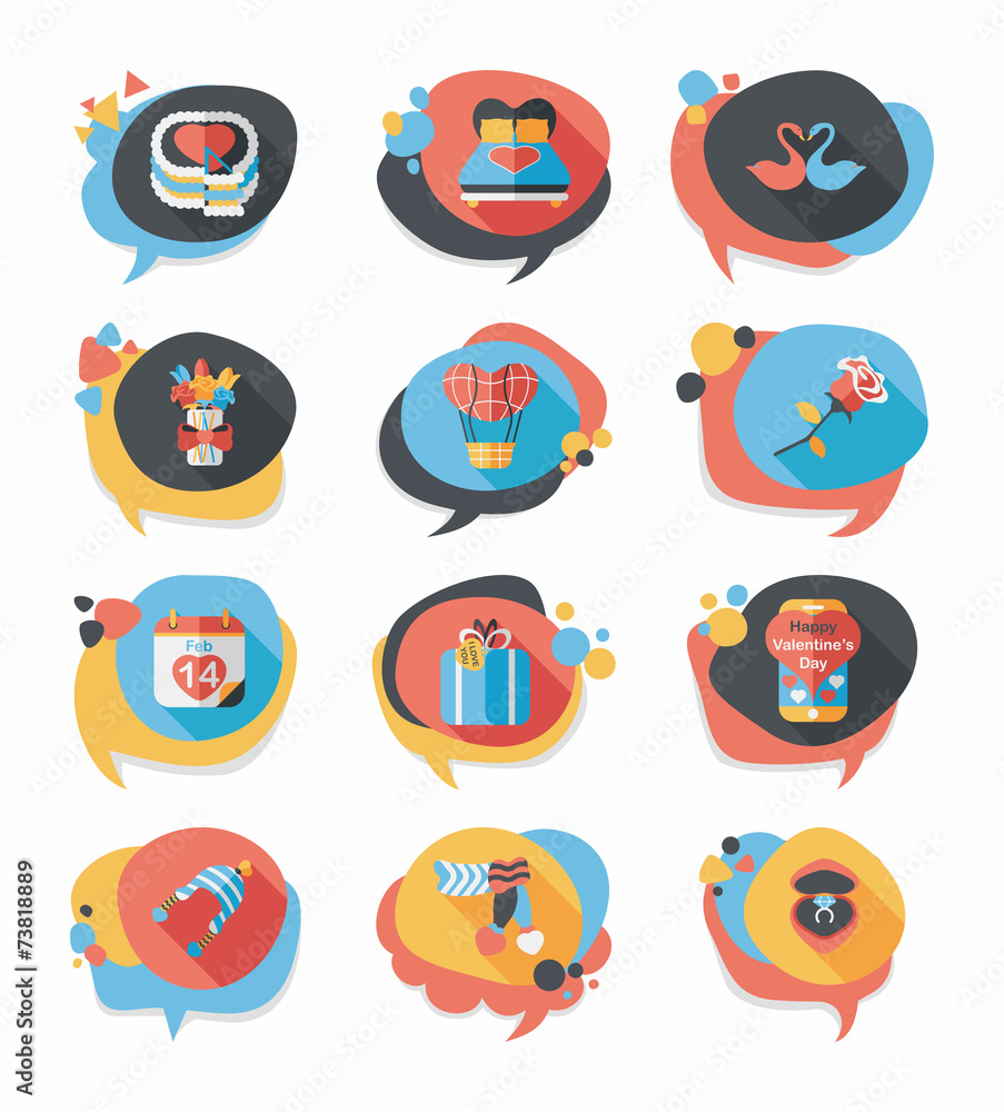 Valentine’s Day speech bubble banner flat design background se Valentine’s Day speech bubble banner flat design background se
