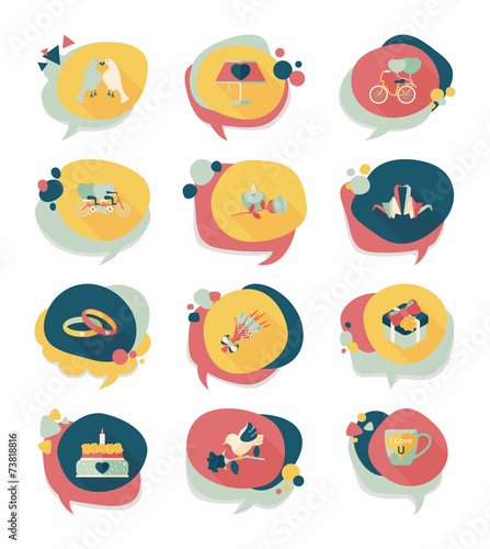 Valentine’s Day speech bubble banner flat design background se