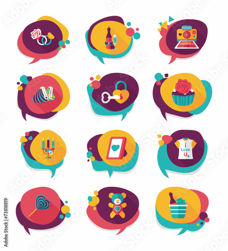 Valentine’s Day speech bubble banner flat design background se
