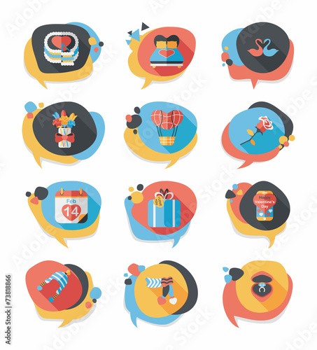 Valentine’s Day speech bubble banner flat design background se