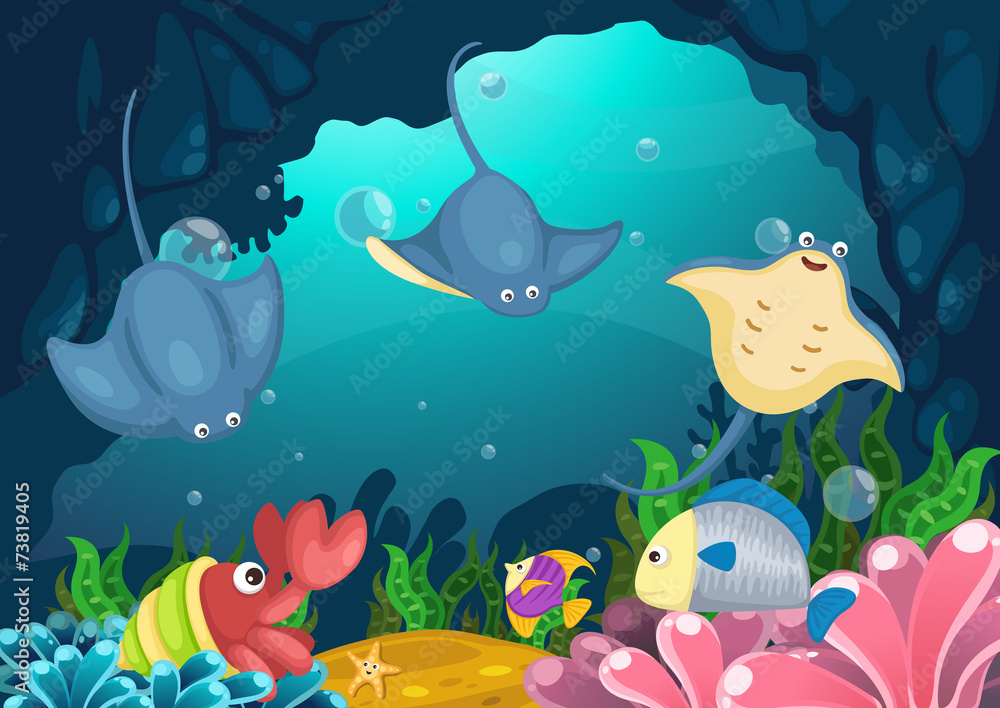marine life under the sea vector marine life under the sea vector