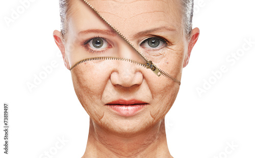 concept skin aging. anti-aging procedures, rejuvenation photo
