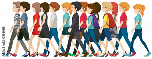 A crowd with no faces