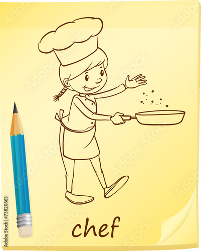 A post-it with a chef