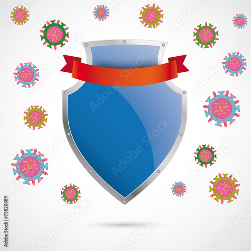 Blue Silver Protection Shield Virus