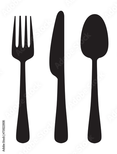 Obraz na plátně Knife, fork and spoon