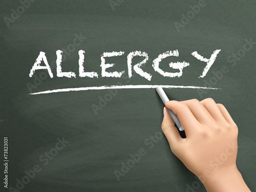 allergy word written by hand