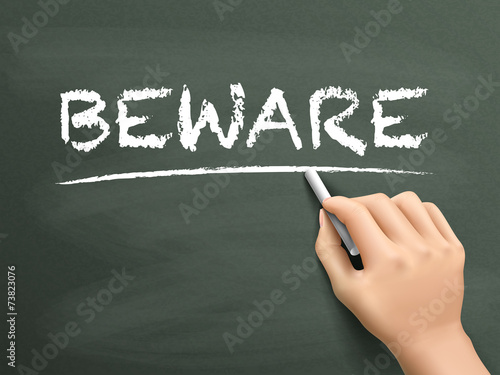 beware word written by hand