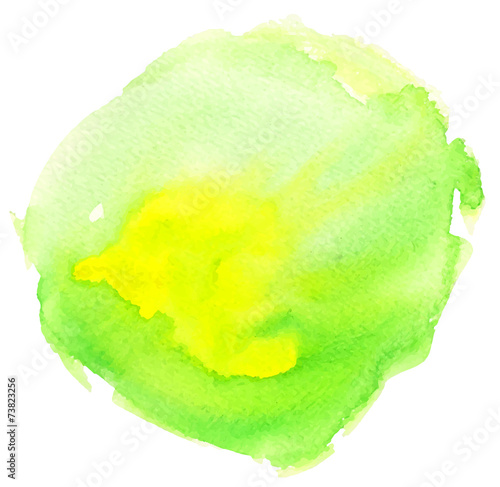 Green and yellow watercolor stain