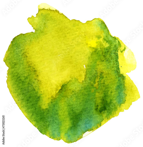 Green and yellow watercolor stain