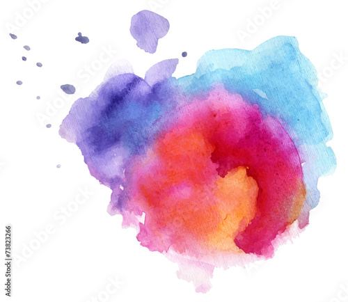 Colorful watercolor stain