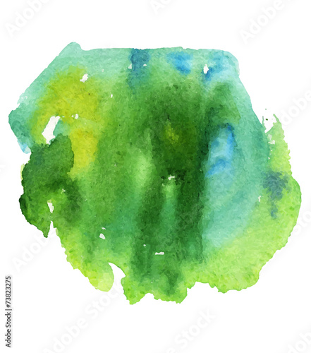 Green and blue watercolor stain