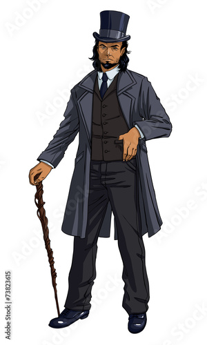 Elegant man of the nineteenth century. Vintage.