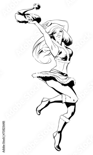 Sexy santa claus woman with christmas sack