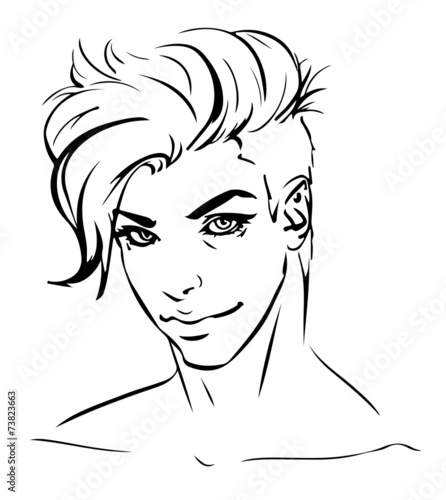 Hipster. Vector of a man face