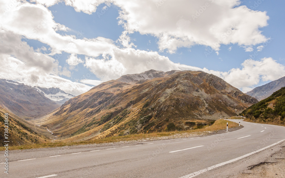 Fototapeta premium Graubünden, Davos, Flüela, Pass, Passstrasse, Alpen, Schweiz