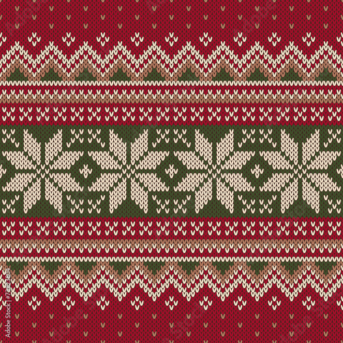 Traditional Christmas Sweater Design. Seamless Pattern