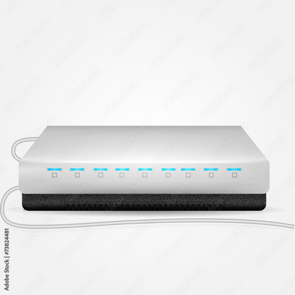 Vector illustration of gray router