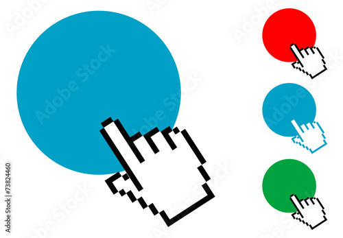 Pictograma hacer clic con varios colores