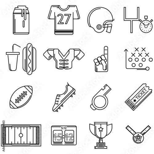 Contour vector icons for American football