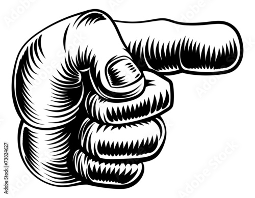 Vintage hand pointing finger