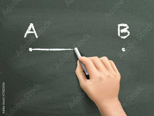 point A to B drawn by hand