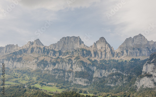 Churfirsten, Selun, Frümsel, Brisi, Zuestoll, Schibenstoll, Hinterrugg, Chäserrugg, Gamserrugg, Walensee, Quiten, Walenstadt, Walenstadtberg, Toggenburg, Sarganserland, Alpen, Sommer, Schweiz photo