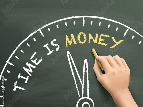 time is money written by hand