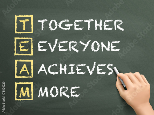 Together Everyone Achieves More written by hand