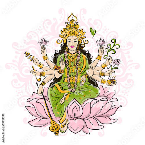 Indian goddess Shakti, sketch for your design