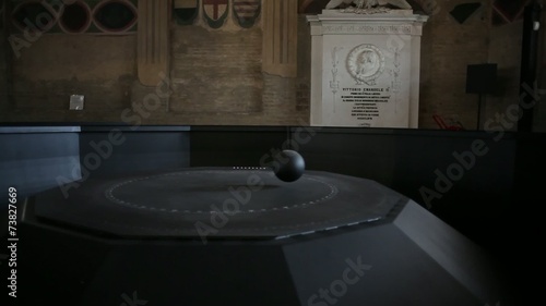 View of Foucault pendulum in perpetual motion, Palazzo della Rag
