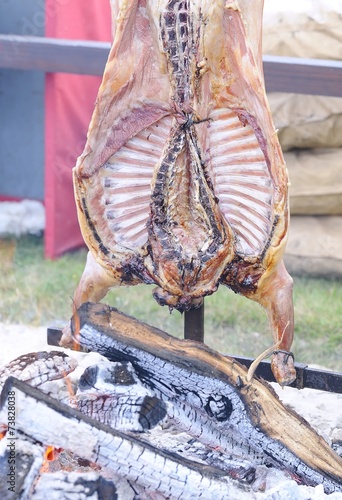 Roasted Lamb on a Spit