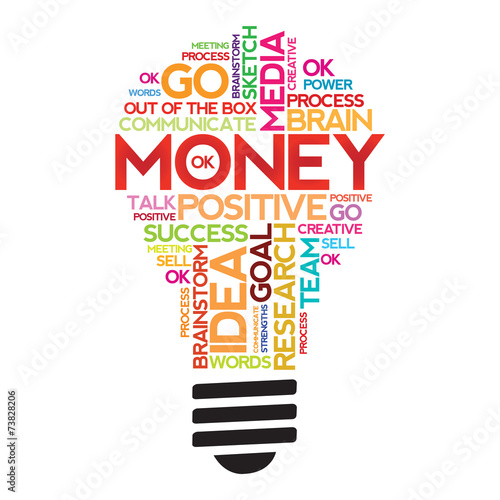 MONEY Sphere Bulb vector concept words cloud