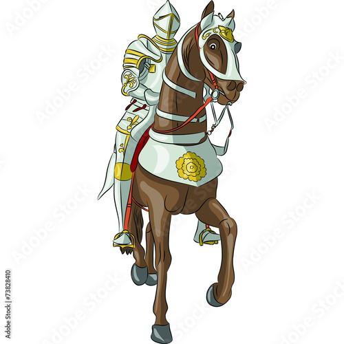 vector medieval knight in armor on horseback © pillerss