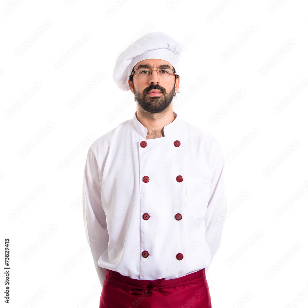 Chef over white background