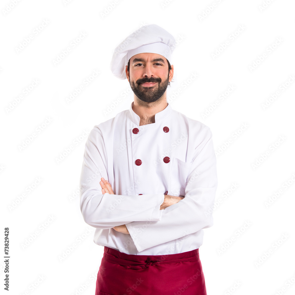 Chef with his arms crossed over white background Chef with his arms crossed over white background