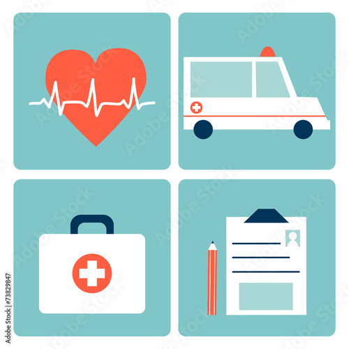 Medical Icons set in flat style. Perfect for your design.