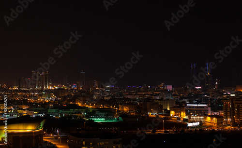 Night view of Manama city, Bahrain